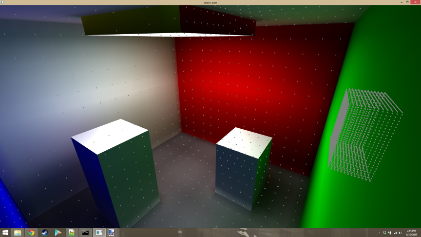 Hemicube cell trace: hit positions